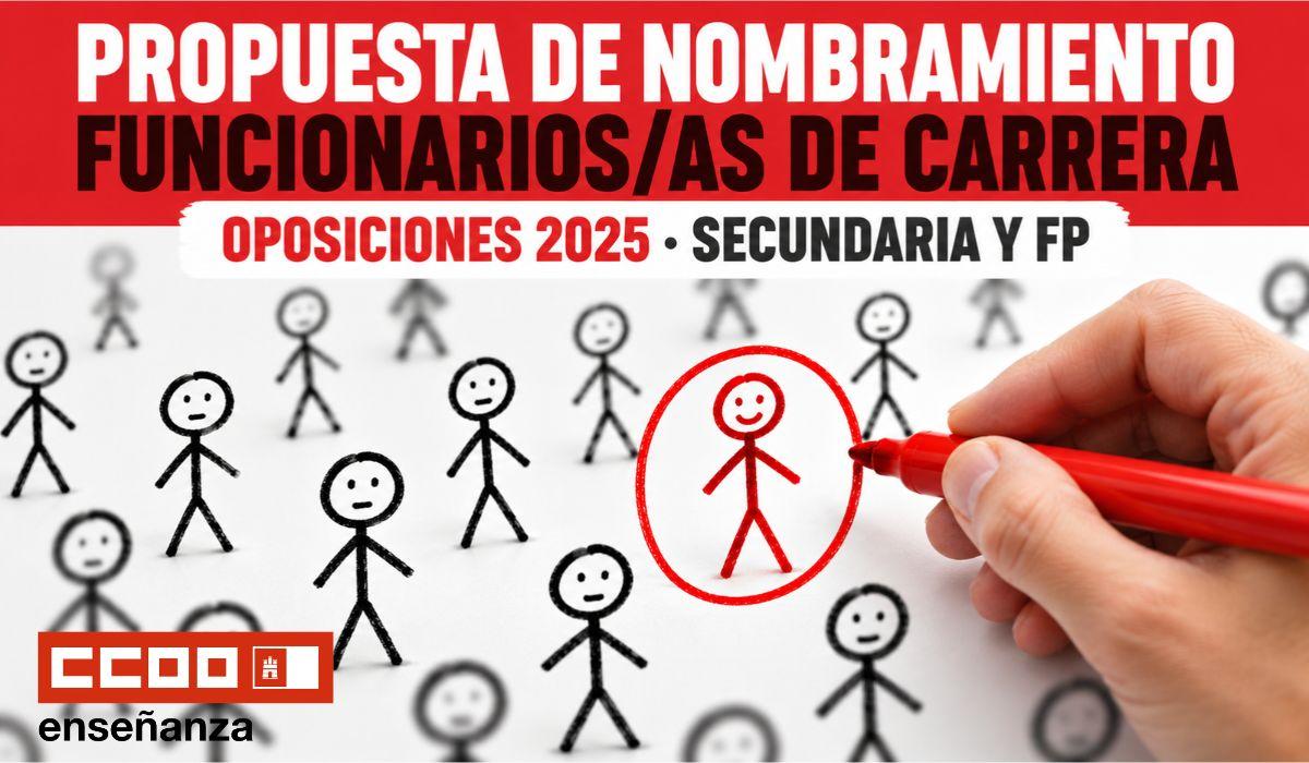 Publicada la propuesta de nombramiento como funcionarios y funcionarias de carrera de los procesos selectivos de 2025