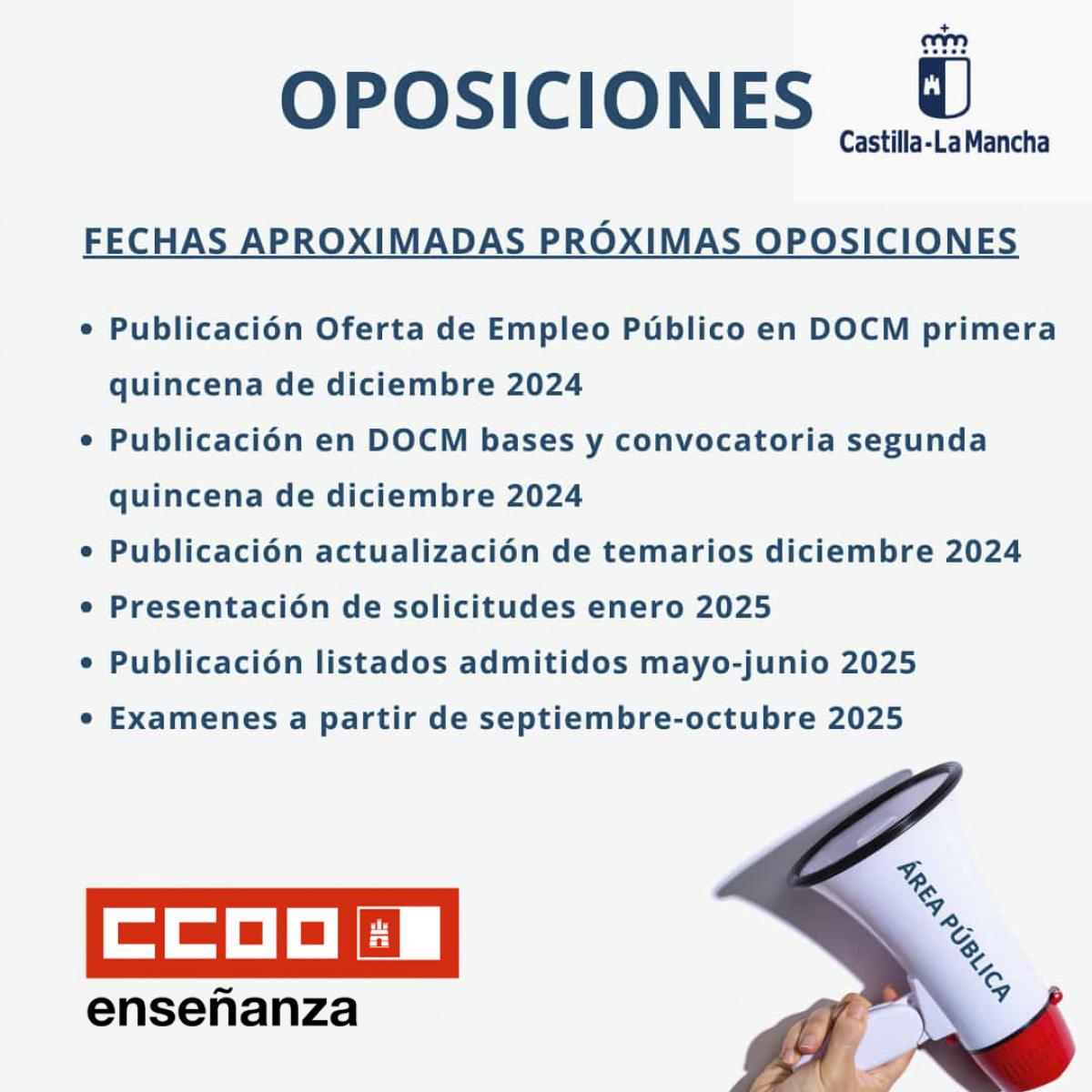 Fechas oposiciones JCCM