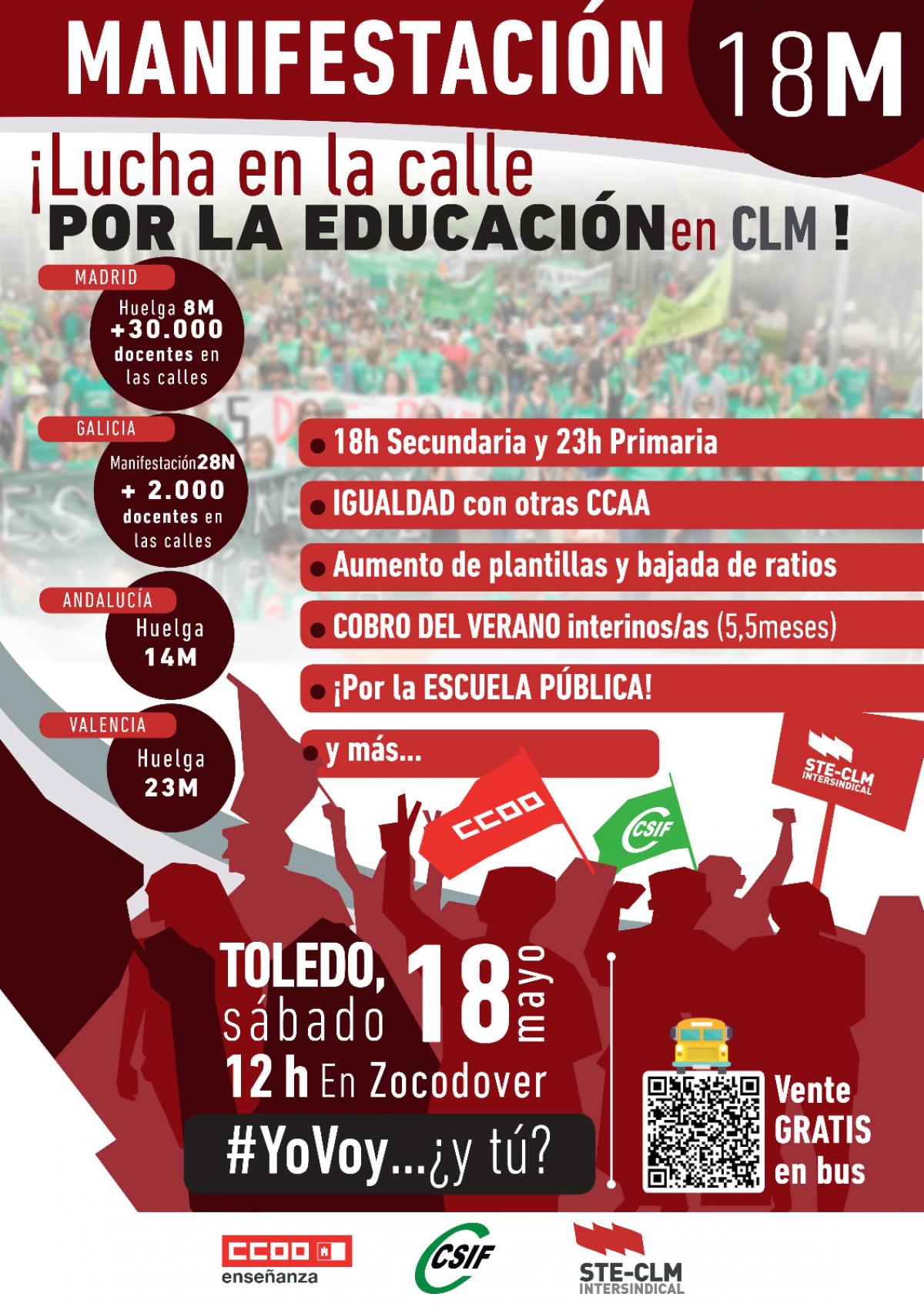 18 MAYO: Manifestacin docentes CLM