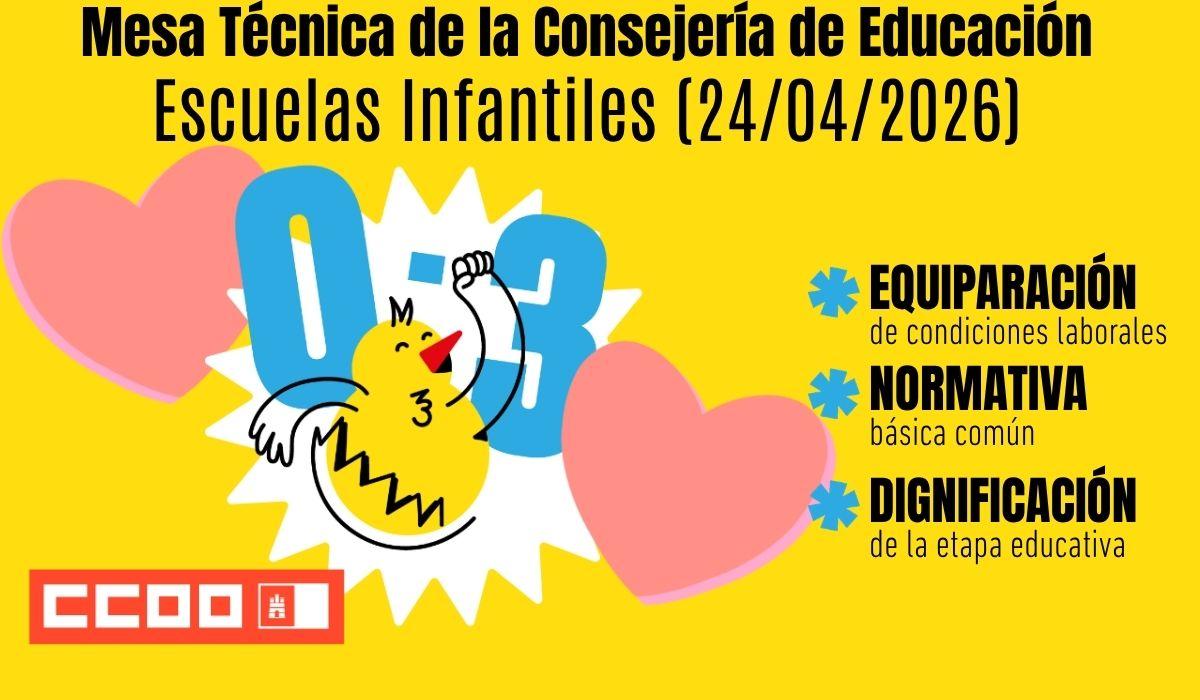 El 0-3 no puede esperar: CCOO exige medidas urgentes tras la Mesa Técnica