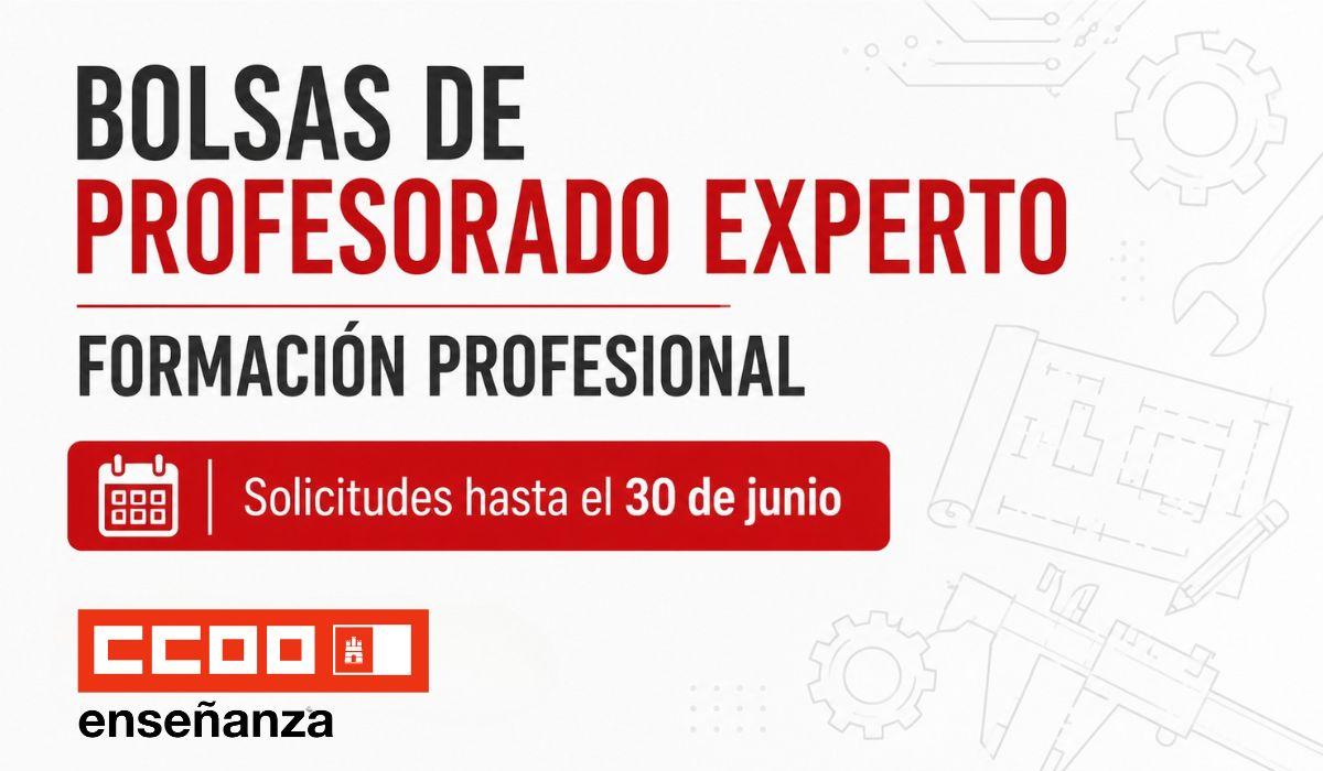Abierta la convocatoria para formar bolsas de profesorado experto del sector productivo en Formación Profesional