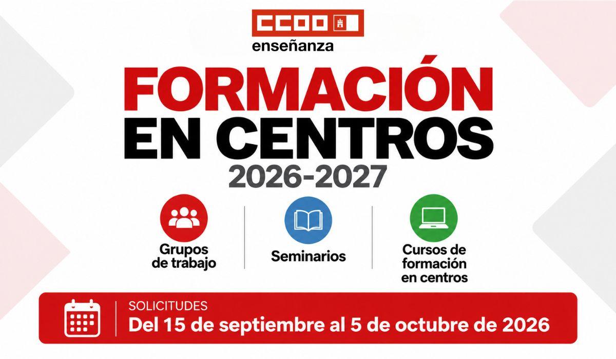 Convocadas las acciones de formación en centros para el curso 2026-2027