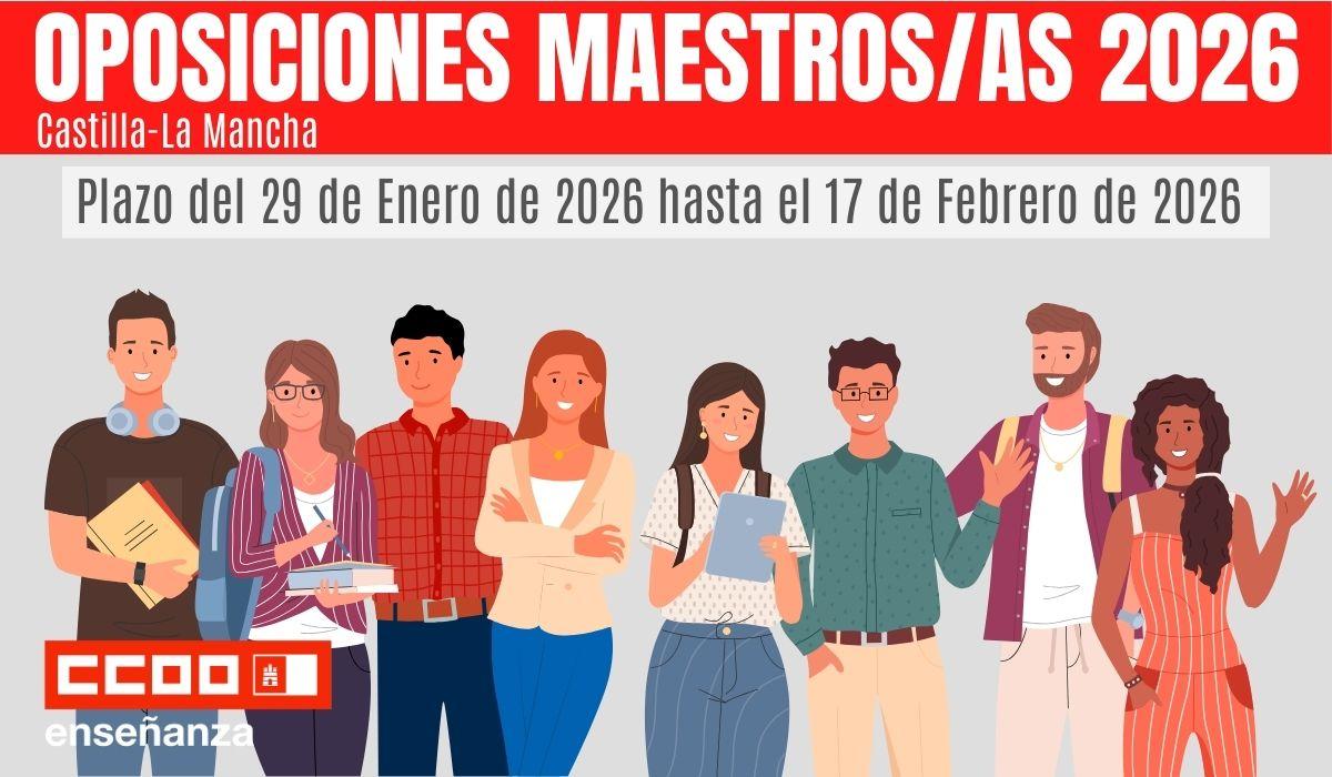 Publicada la convocatoria de concurso-oposición para el Cuerpo de Maestros 2026 en Castilla-La Mancha