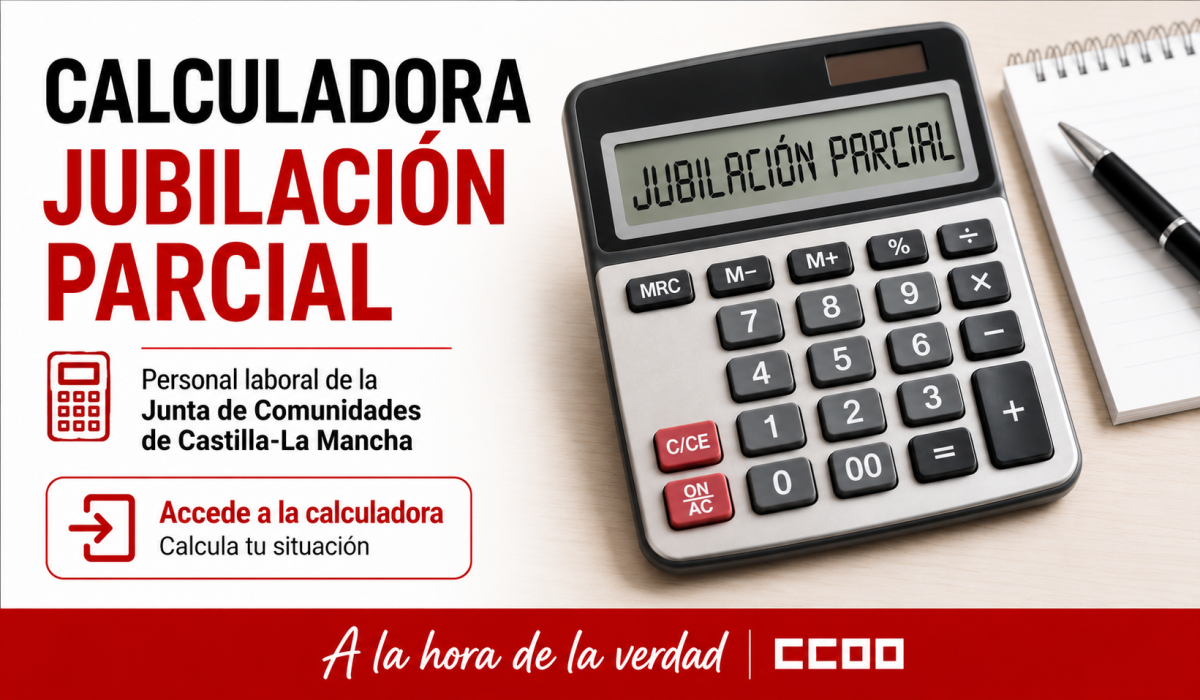 Calculadora de jubilación parcial para el personal laboral de la Junta de Comunidades de Castilla-La Mancha