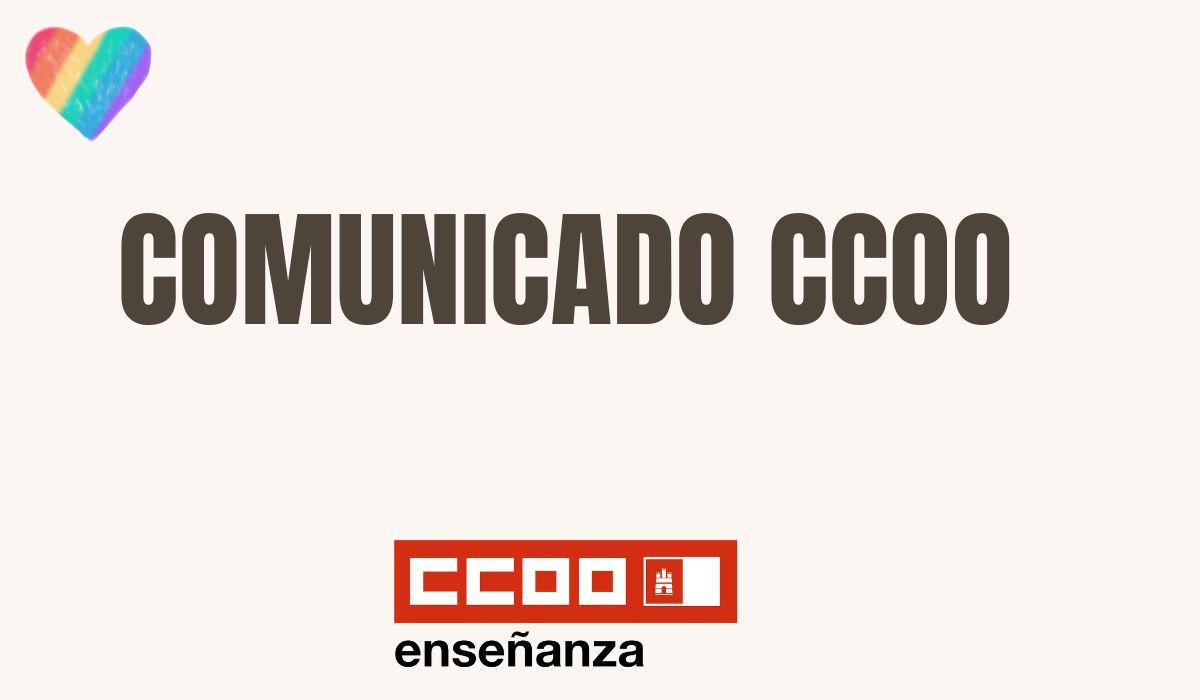 CCOO alerta del aumento de situaciones de intolerancia por orientación sexual en las aulas y exige protocolos claros de actuación