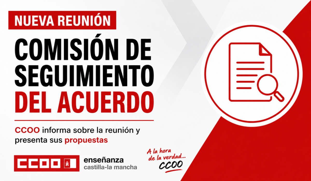 La Comisión de Seguimiento del Acuerdo constata importantes avances y aborda las próximas mejoras para el profesorado de Castilla-La Mancha