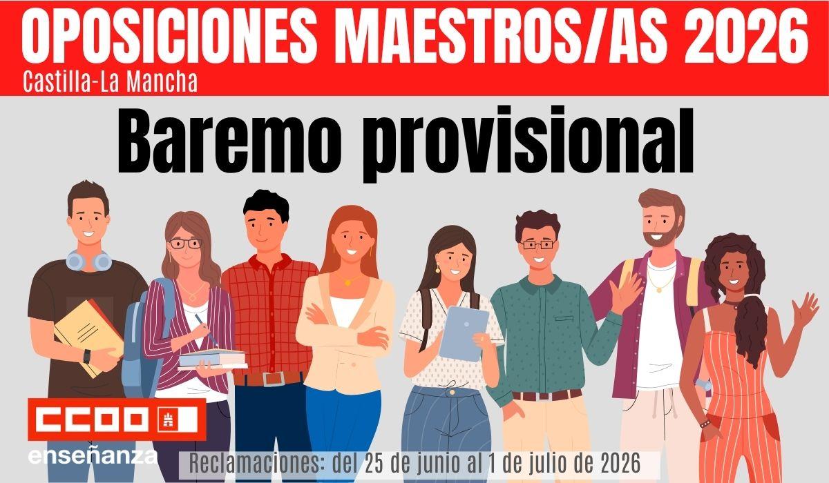 Publicado el baremo provisional de la fase de concurso de las oposiciones de Maestros y Maestras 2026