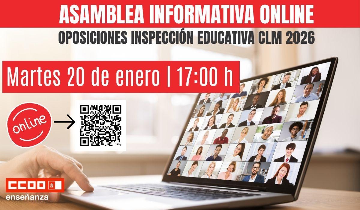 CCOO convoca una asamblea informativa online sobre las oposiciones de Inspección Educativa 2026