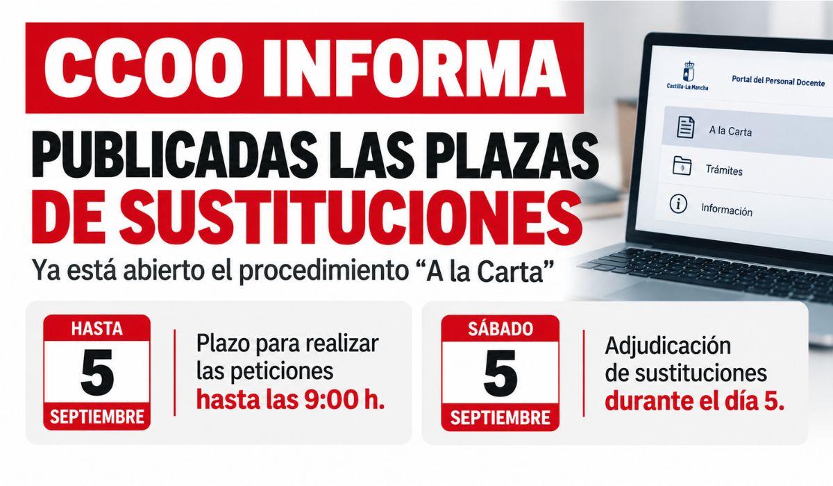 YA está abierto el plazo para solicitar las plazas de la adjudicación de sustituciones