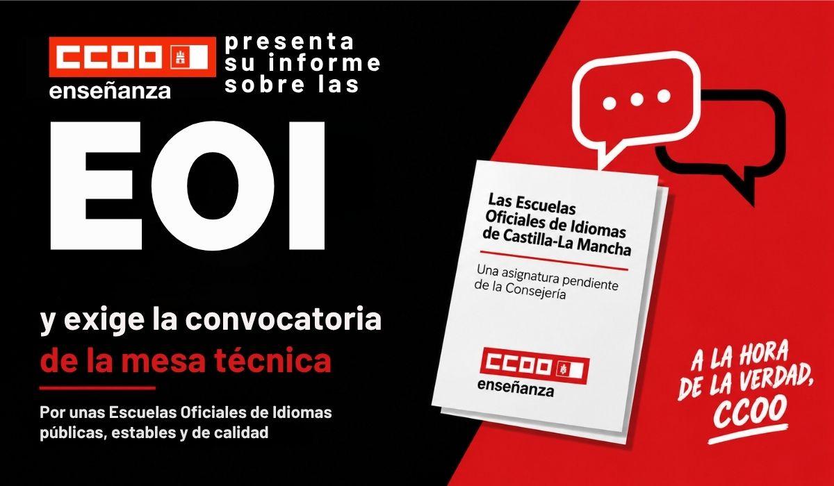CCOO presenta su informe sobre las EOI y exige la convocatoria de la mesa técnica