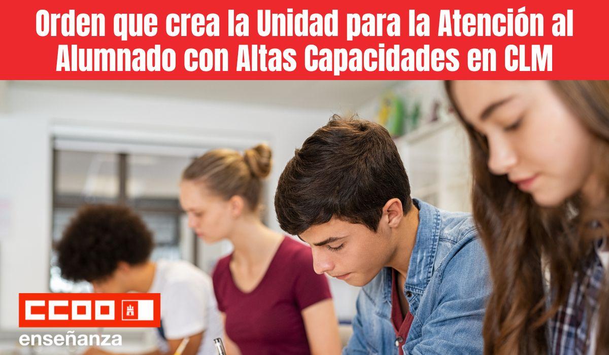 Publicada en el DOCM la Orden que crea la Unidad para la Atención al Alumnado con Altas Capacidades en Castilla-La Mancha