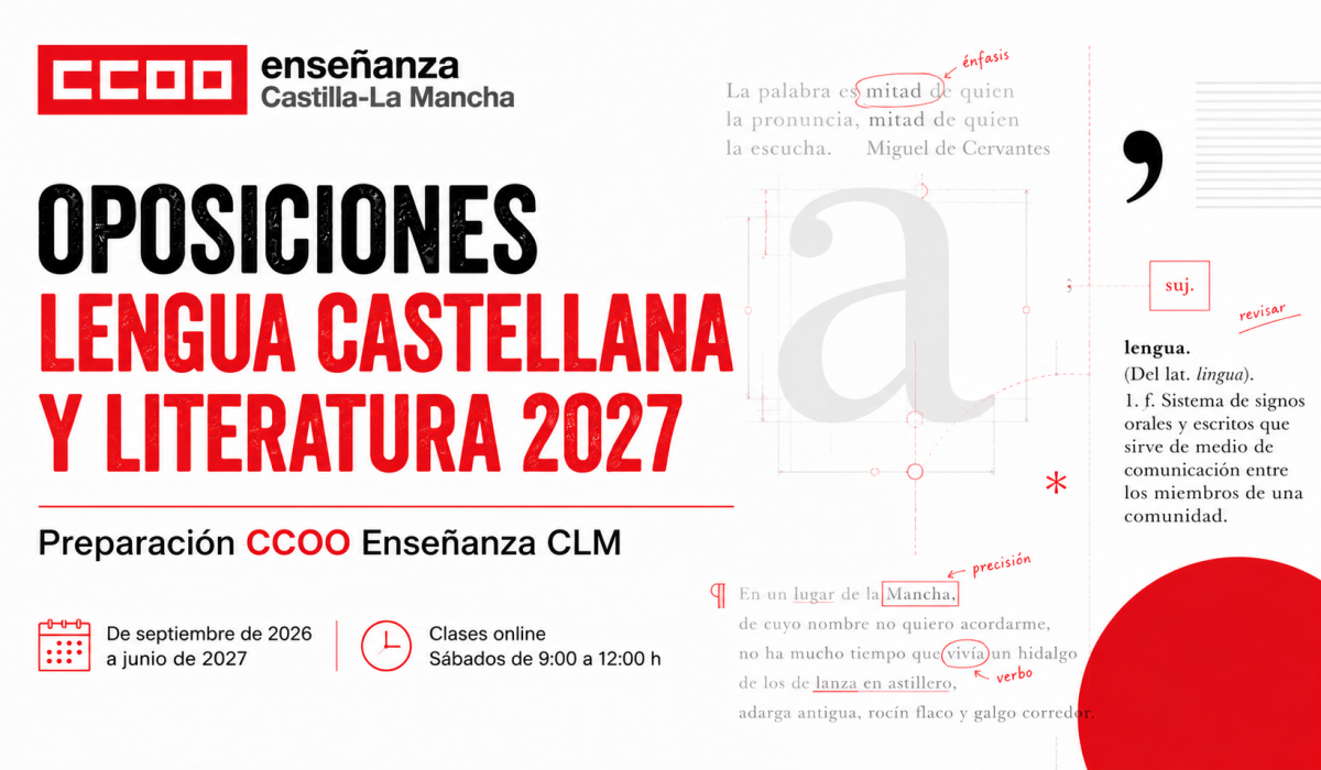 Prepara las oposiciones de Lengua y Literatura 2027 con CCOO: mucho más que estudiar temas