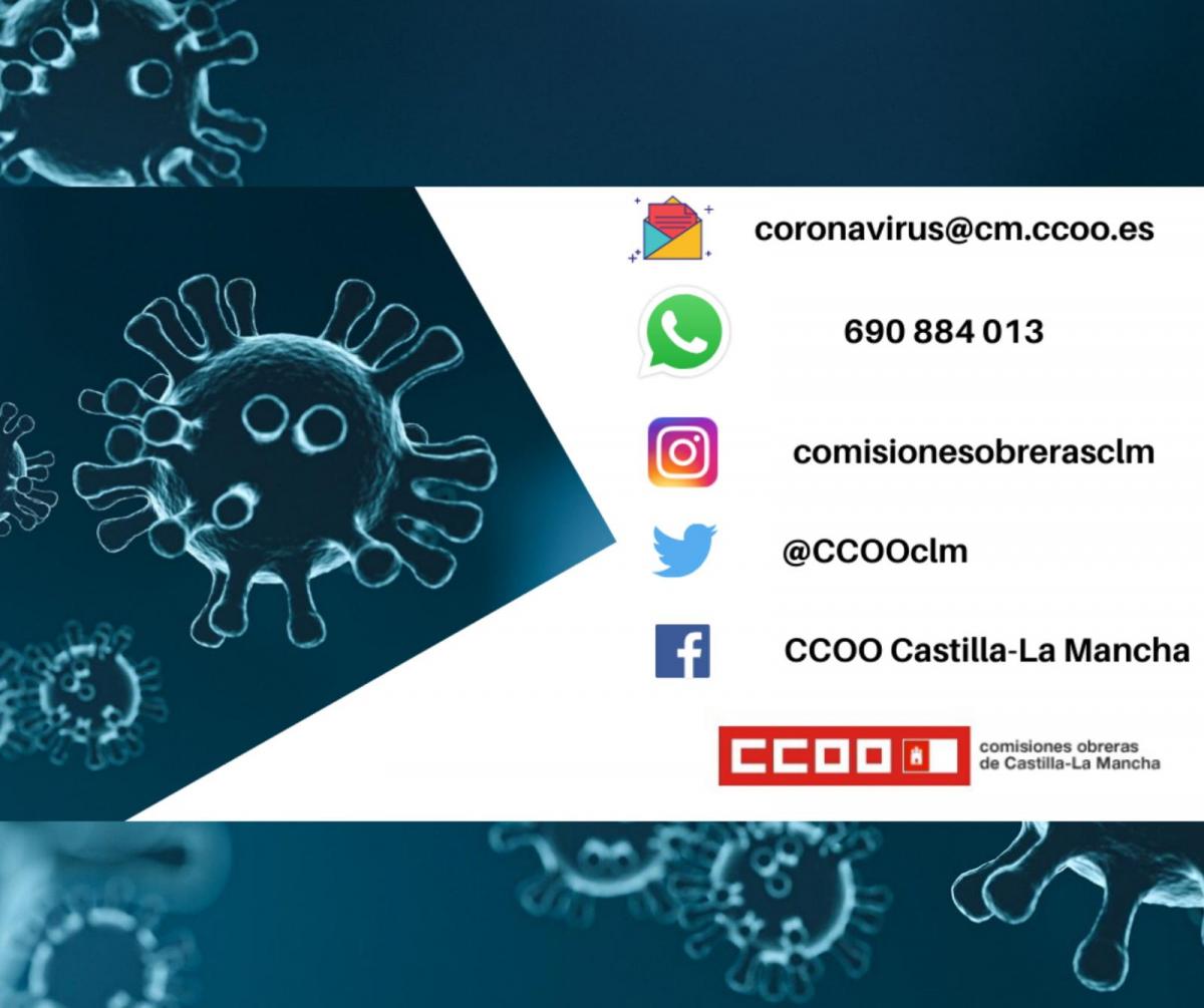 Atencin de CCOO a trabajadores/as ante la pandemia del coronavirus