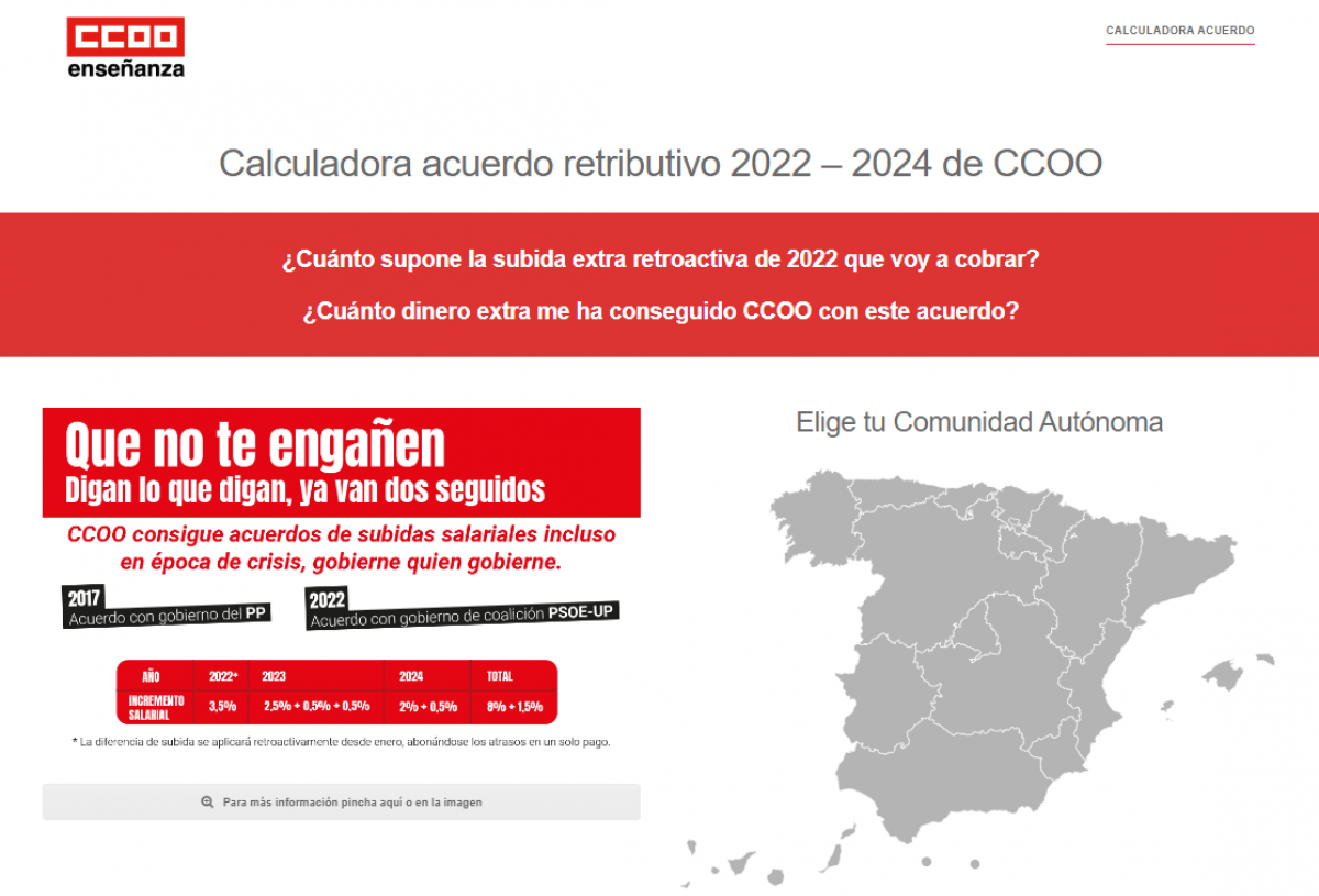 Calculadora Acuerdo Retributivo CCOO 2022-2024