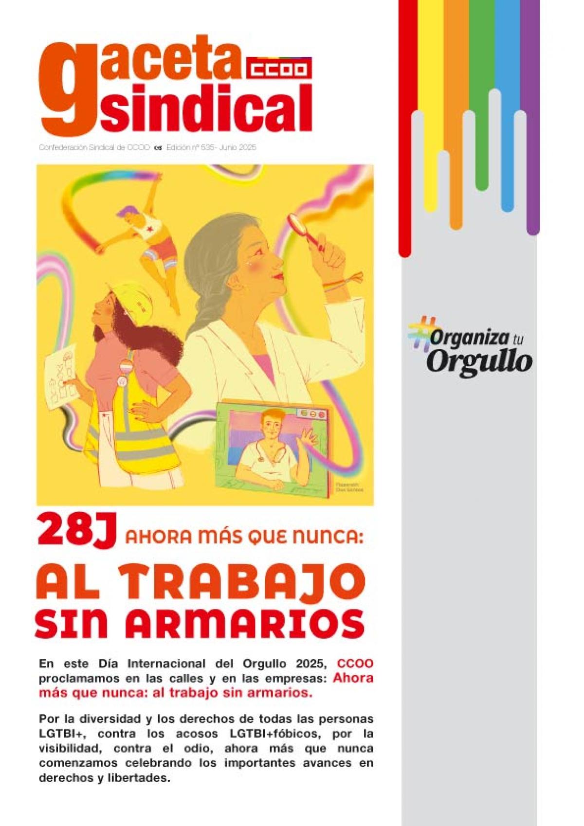 Portada de la Gaceta Sindical con motivo del 28J